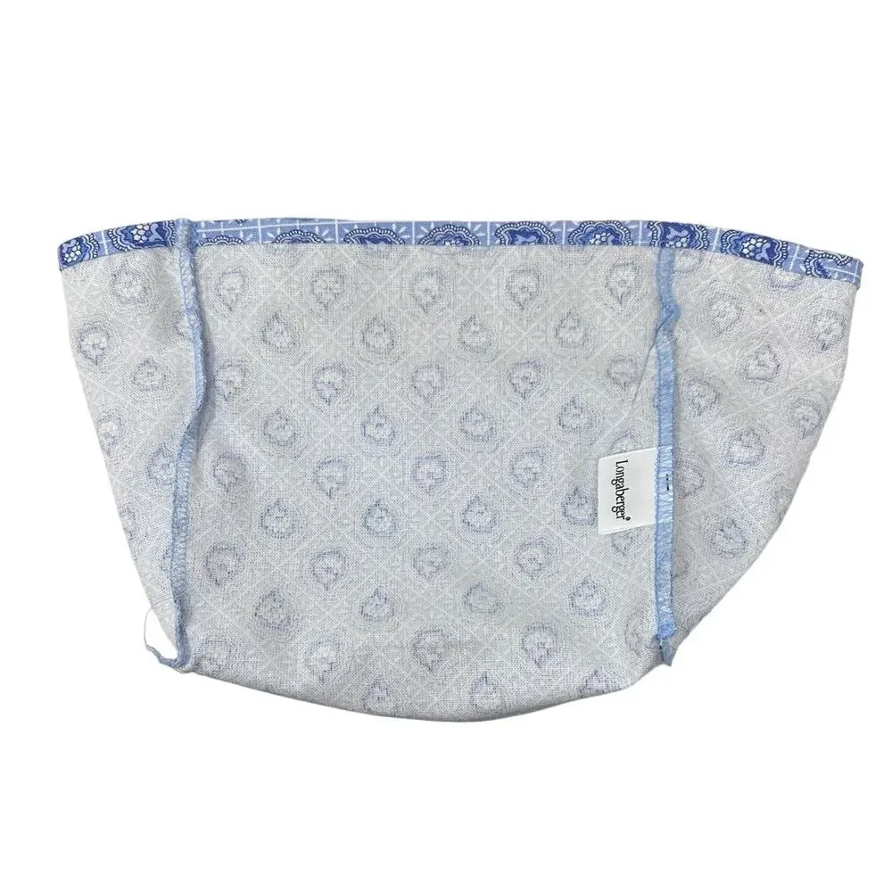 RETIRED Longaberger basket 1997, blue patterned liner and plastic insert